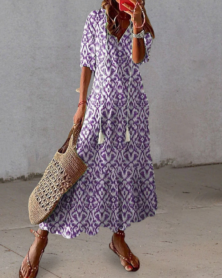 Boho flattering flowing maxi dress for women | Aurora -3
