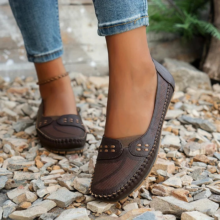 Marova | Women's Cushioned Arch Support Flats with Rubber Sole