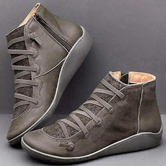 Minimalist flat ankle boots for women -4