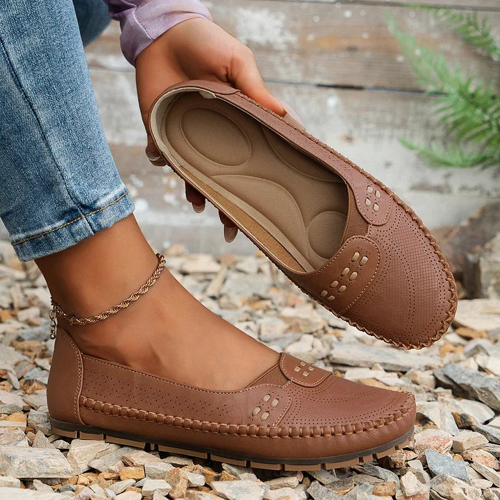 Marova | Women's Cushioned Arch Support Flats with Rubber Sole