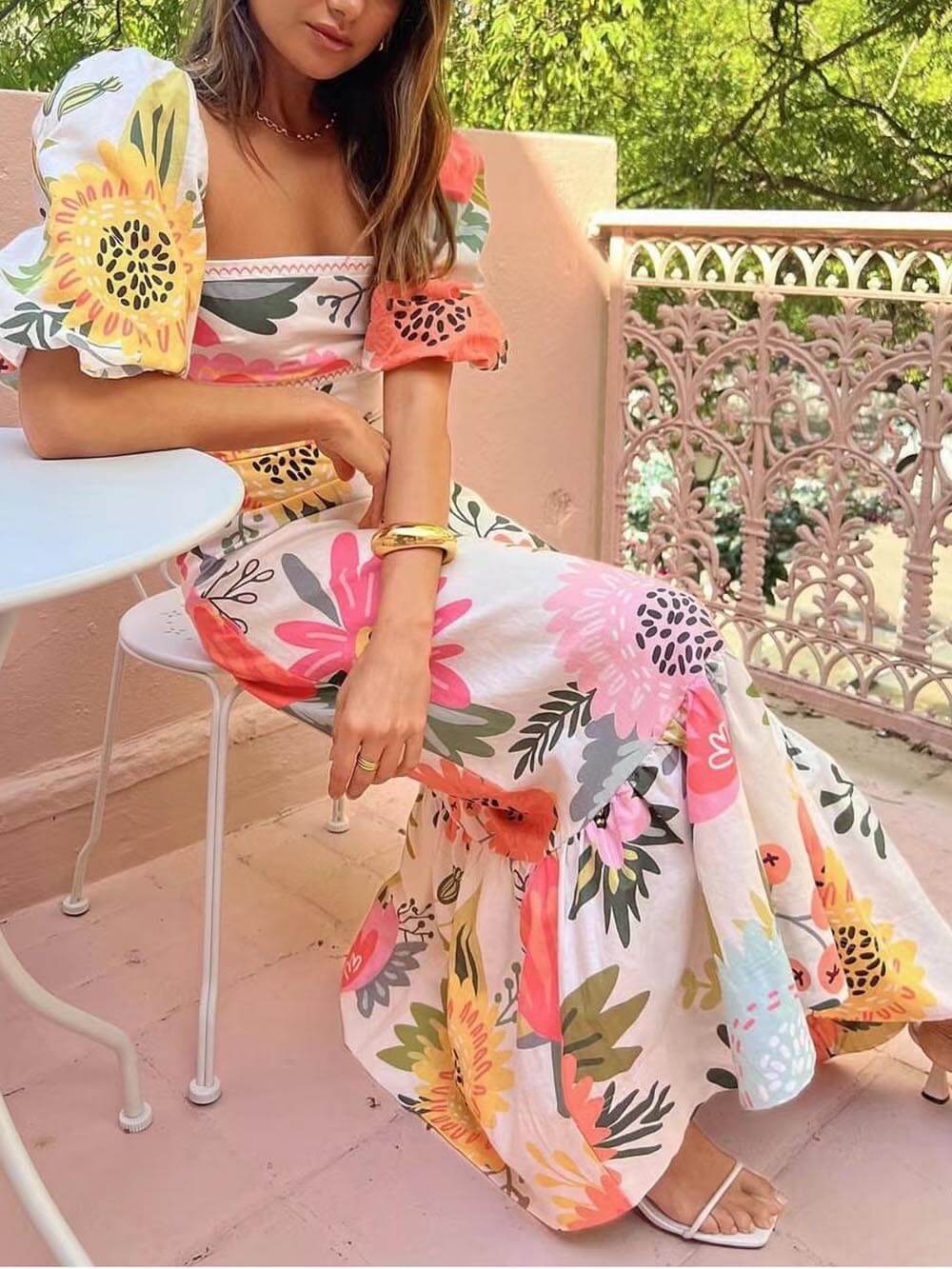 Women's Stylish Vibrant Floral Maxi Dress