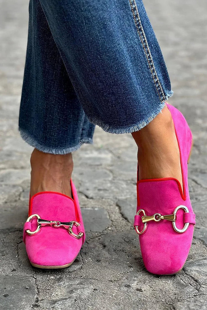 Gabrielle | Women's Suede Loafers with Metal Detail