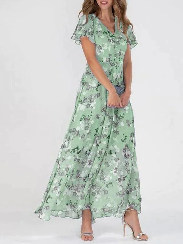 Vibrant floral flowing maxi dress for women | Zahra -3