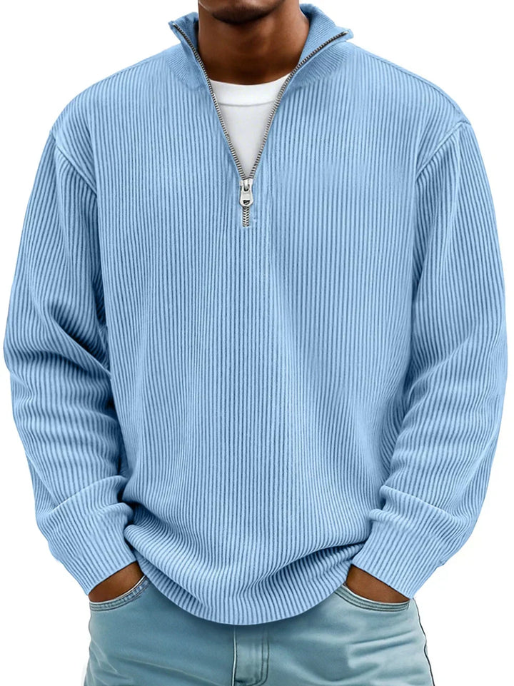 Davenor | Men's Ribbed Half Zip Pullover Sweater