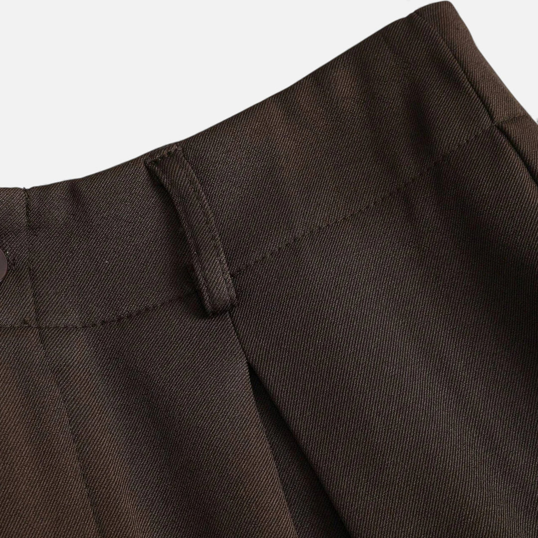 Women’s Jacquard Pleated Wide-Leg Trousers