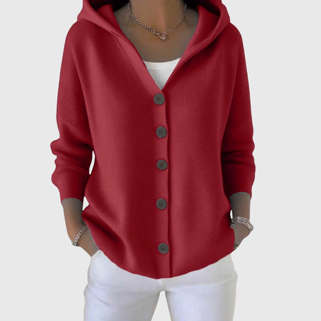 Women’s Button-Up Hooded Cardigan