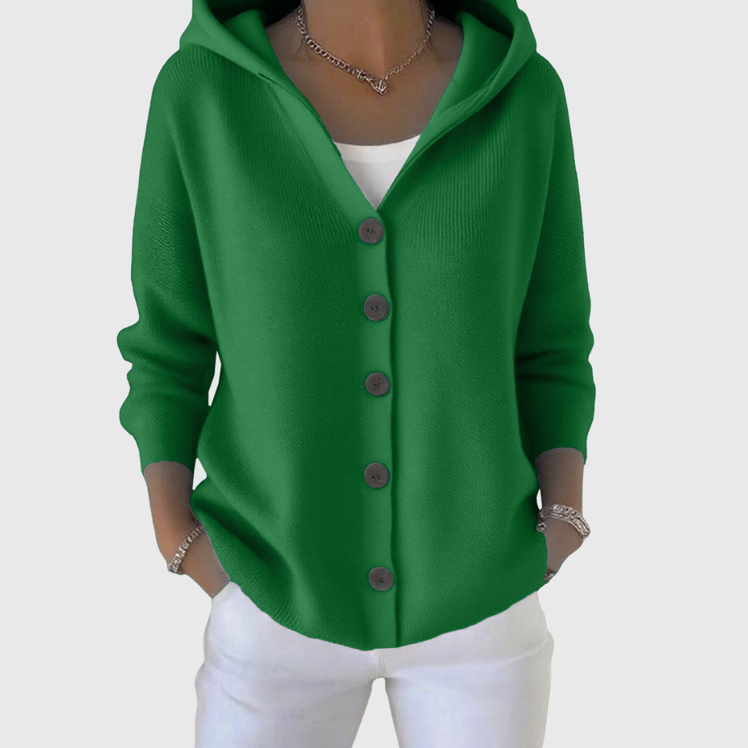 Women’s Button-Up Hooded Cardigan