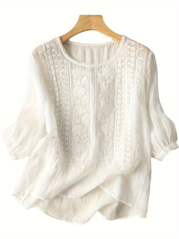 Isadora | Women's Embroidered Cotton Blouse