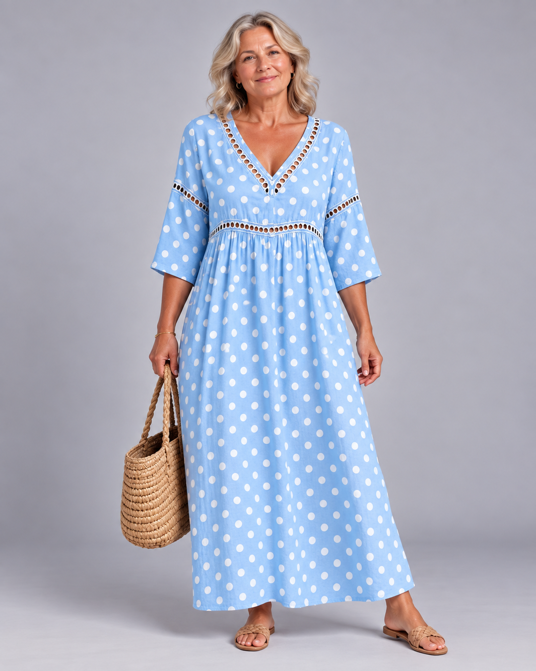 Harriet | Women's Polka Dot Midi Dress