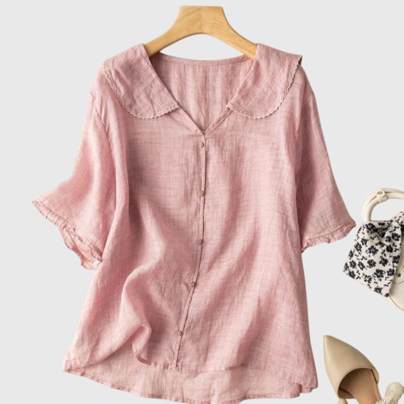 Nora | Women's Peter Pan Collar Button Down Blouse