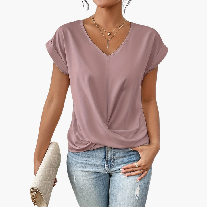 Casual heart-neckline everyday top for women | Clara -1