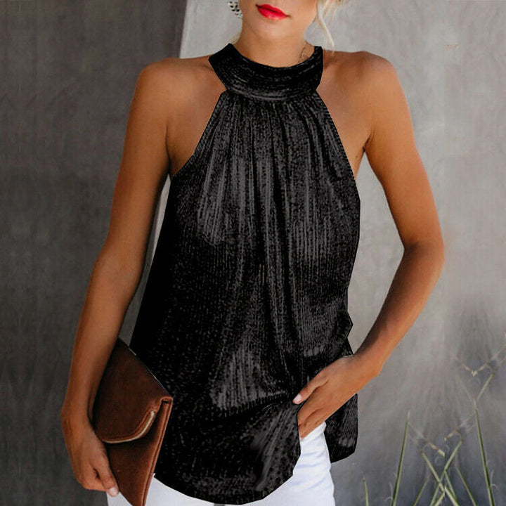 Elegant halter top with bare shoulders for women