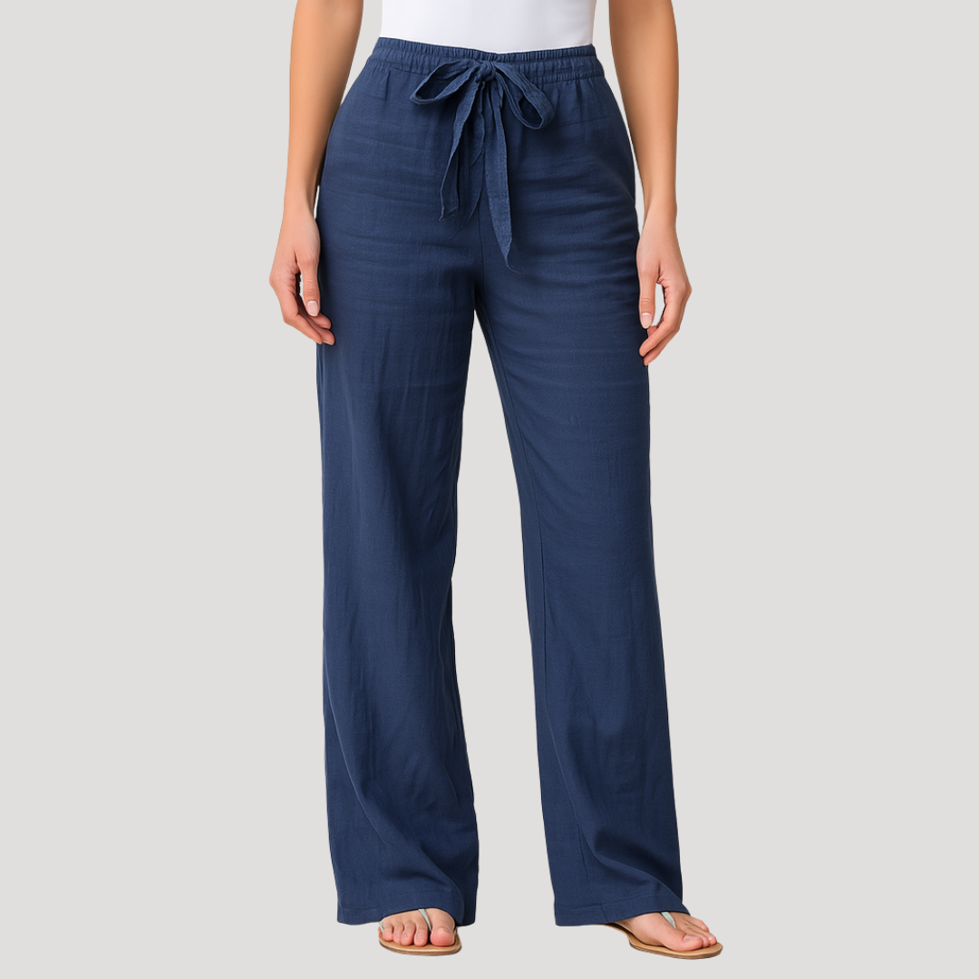 Fiona | Women's Elastic Waist Straight Fit Pant