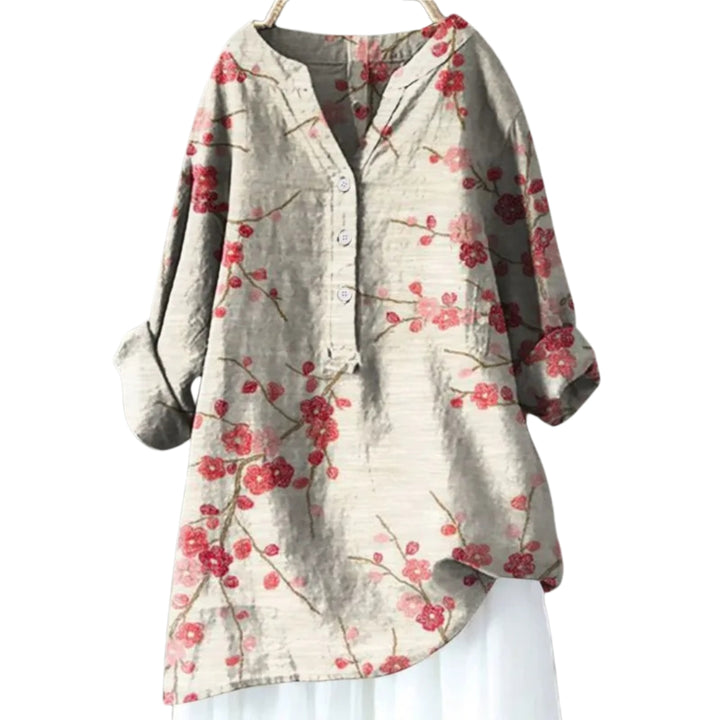 Chic blouse with floral accents for women