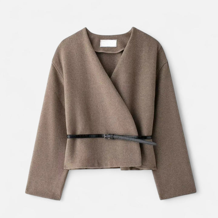 Women's Elegant Wrap Sweater With Belt