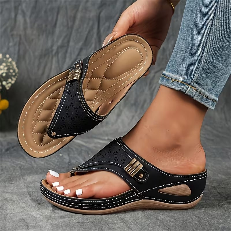 Avelisse | Women's Open Toe Cushioned Wedge Sandals