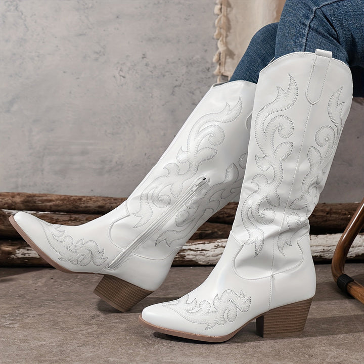 Marisela | Women's Embroidered Knee High Cowboy Boot
