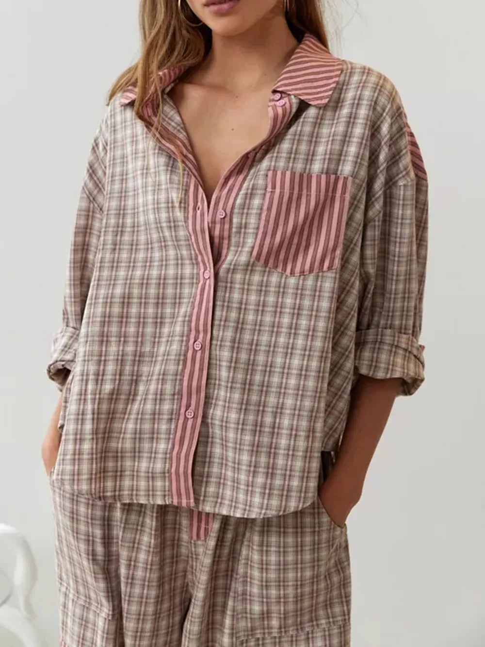 Virelle | Women's Cotton Stretch Two Piece Pyjama Set