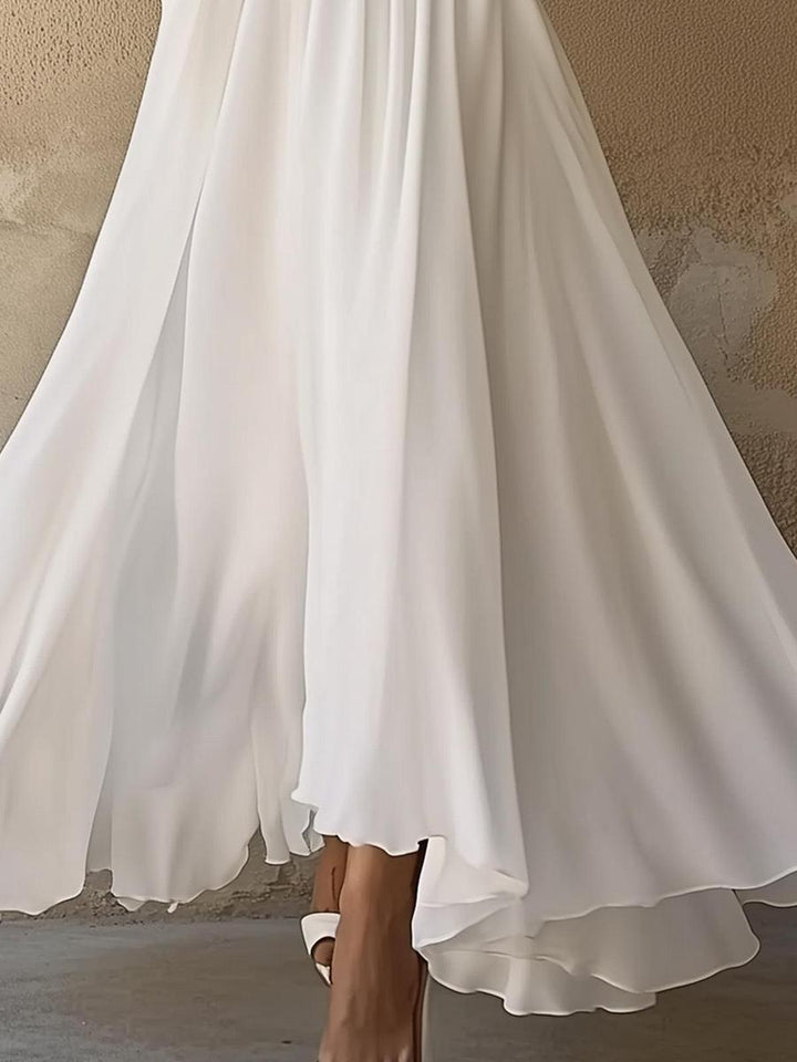 Solenne | Women's V Neck Long Sleeve Maxi Dress