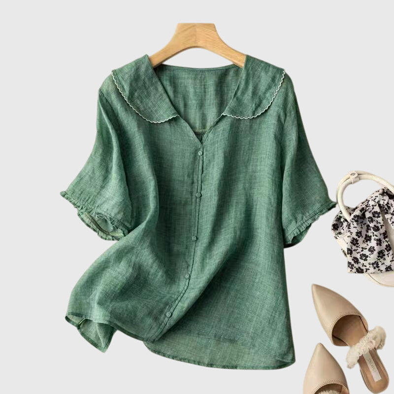 Nora | Women's Peter Pan Collar Button Down Blouse