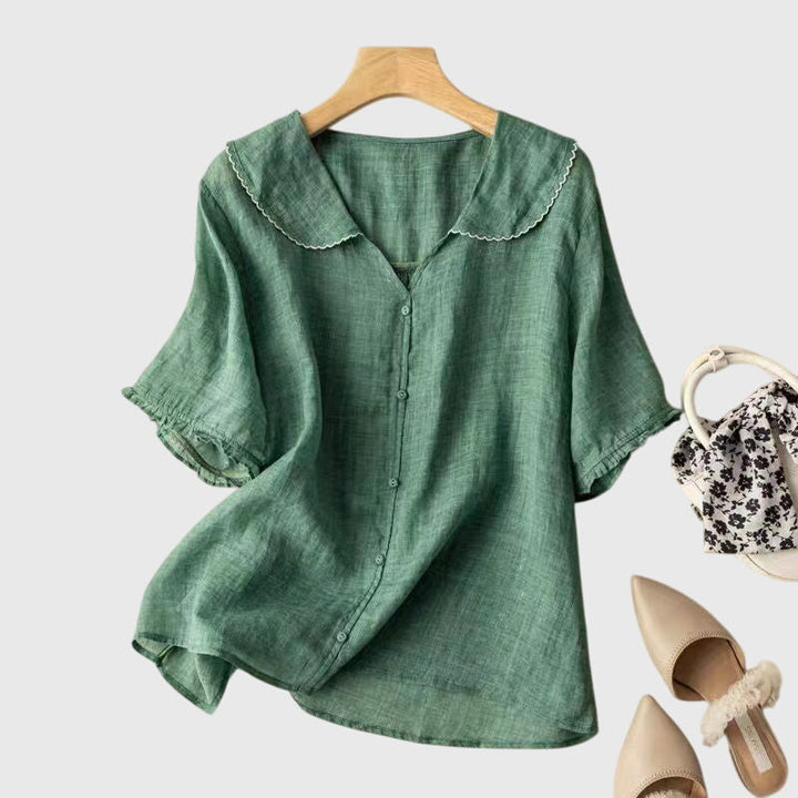 Nora | Women's Peter Pan Collar Button Down Blouse