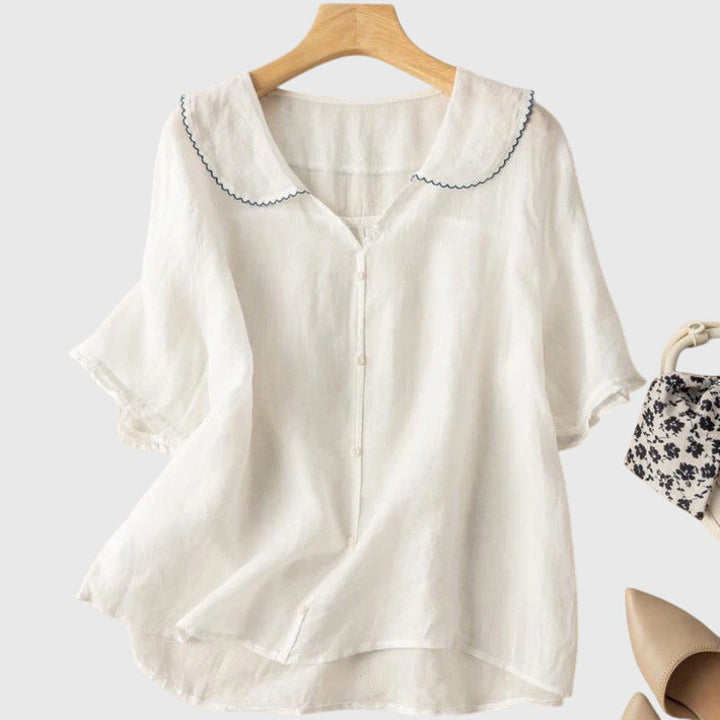 Nora | Women's Peter Pan Collar Button Down Blouse