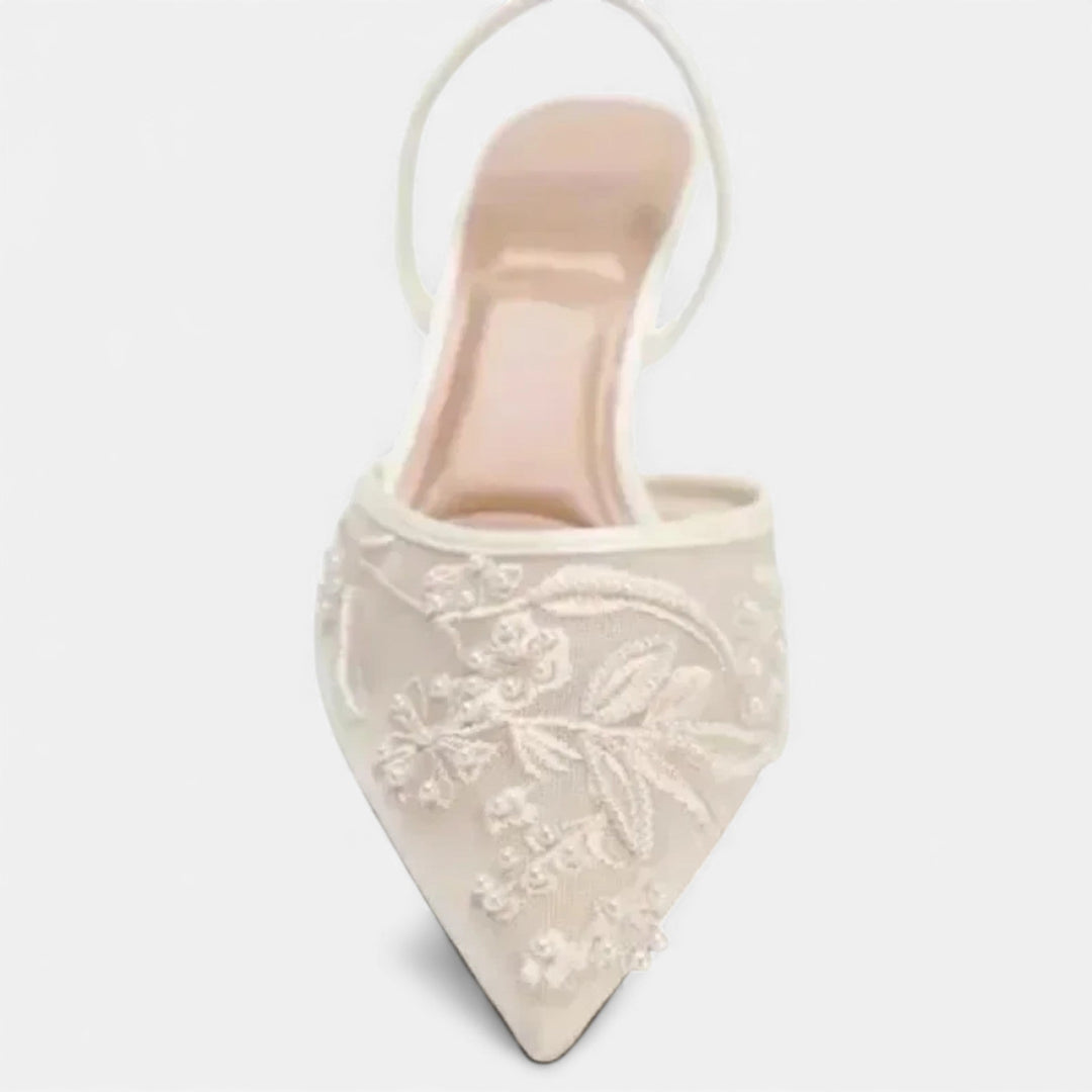 Women’s Embroidered Mesh Designer Heels