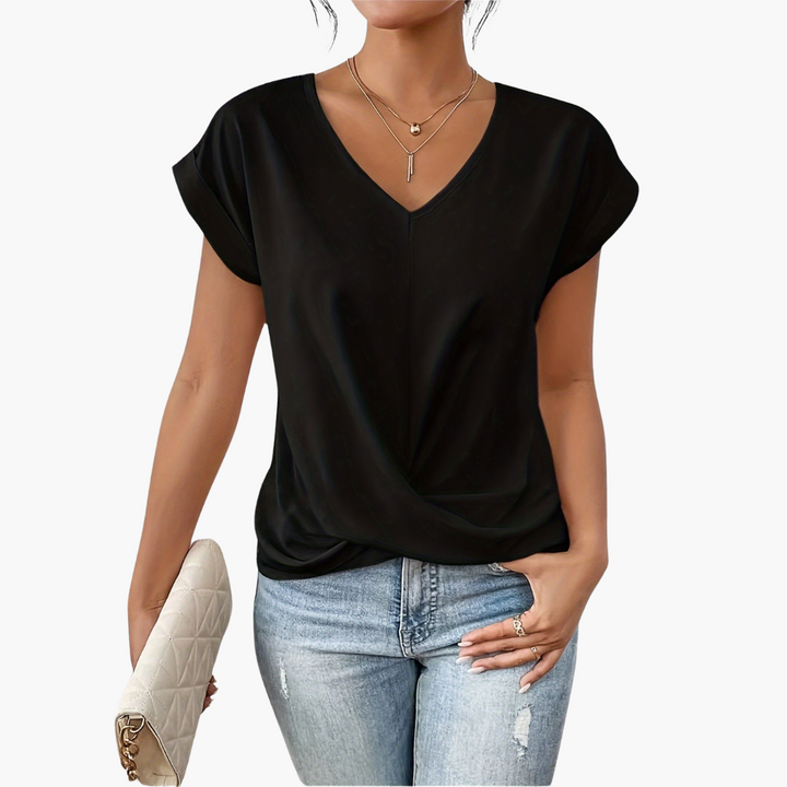 Casual heart-neckline everyday top for women | Clara -2