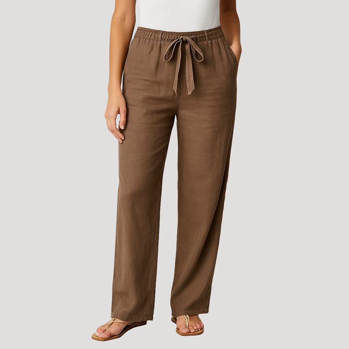 Fiona | Women's Elastic Waist Straight Fit Pant