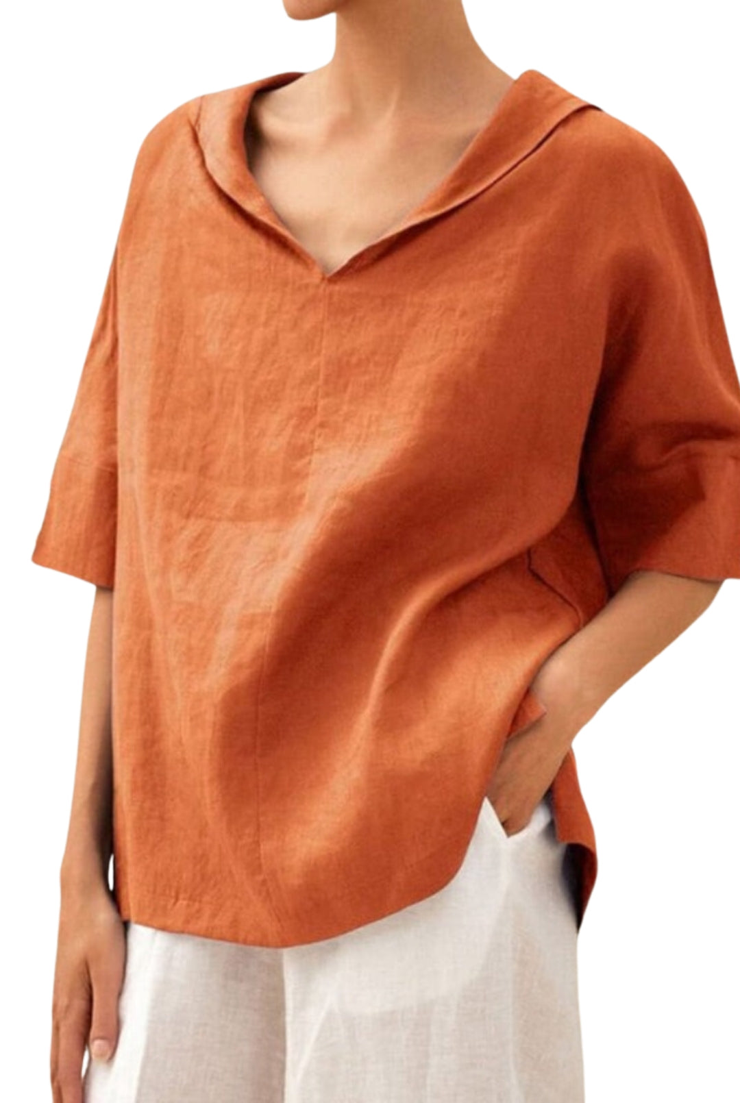 Women's v-neck linen top