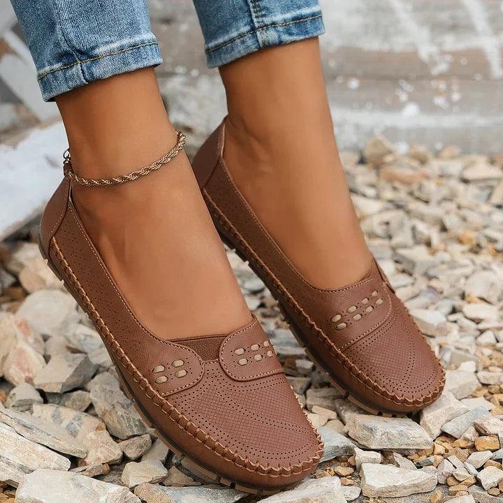 Marova | Women's Cushioned Arch Support Flats with Rubber Sole