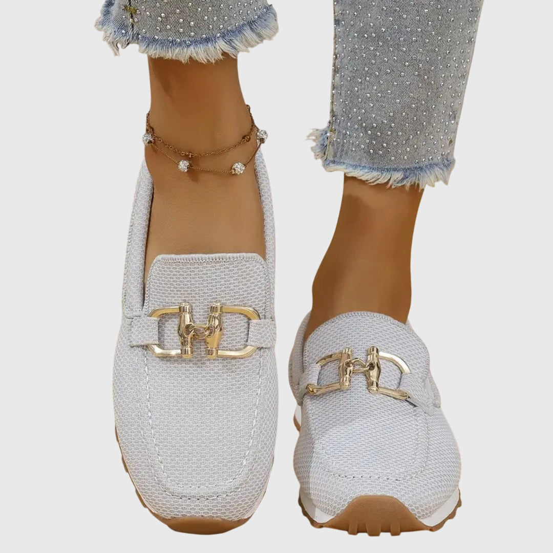 Susana | Women's Orthopedic Loafers with Gold Tone Buckle