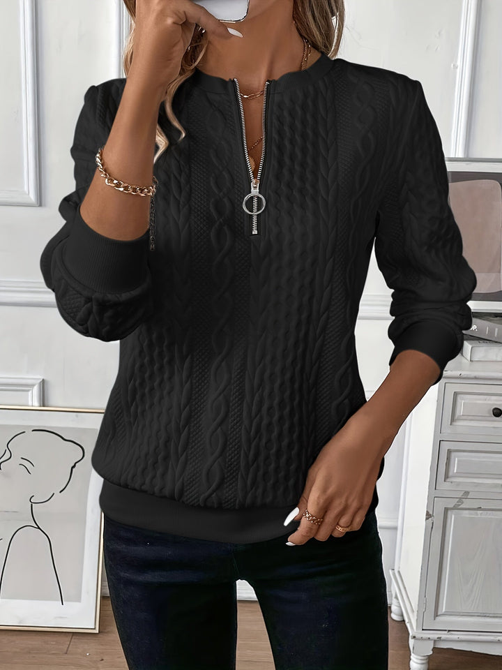 Elegant half-zip cosy jumper for women | Hannah -4