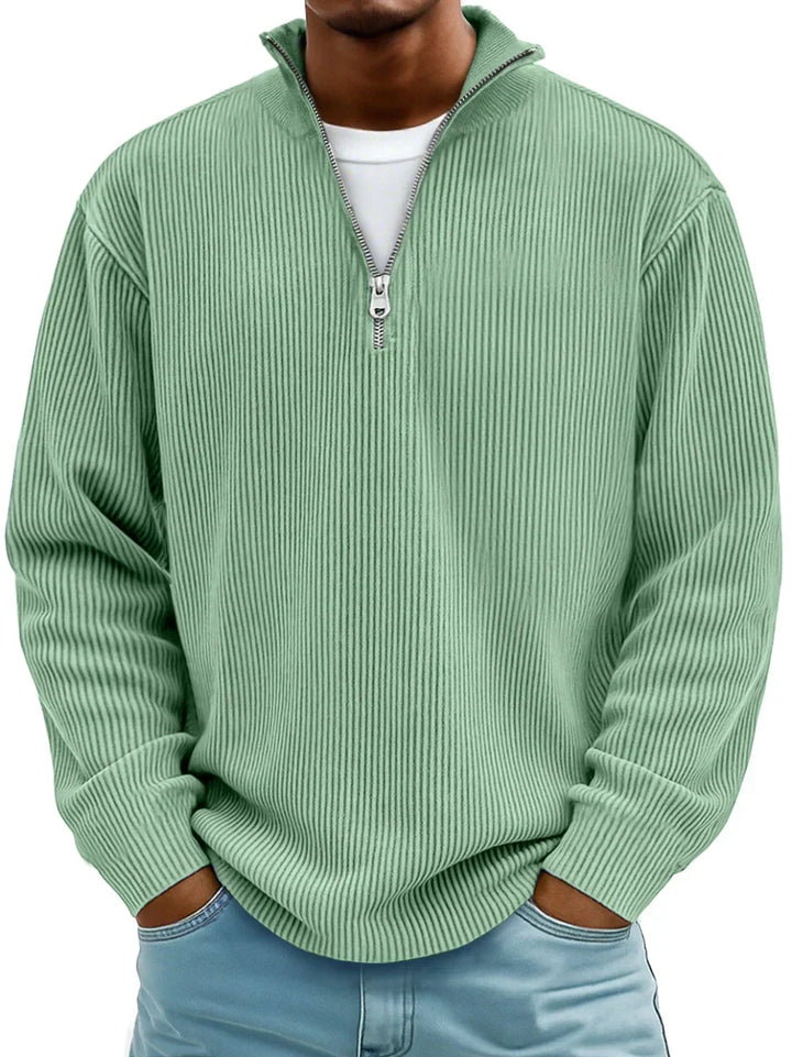 Davenor | Men's Ribbed Half Zip Pullover Sweater