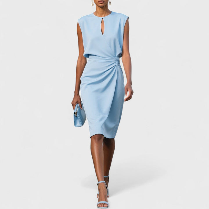 Marivelle | Women's Graceful Silhouette Midi Dress with Refined