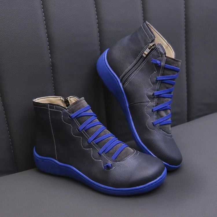 Minimalist flat ankle boots for women -6
