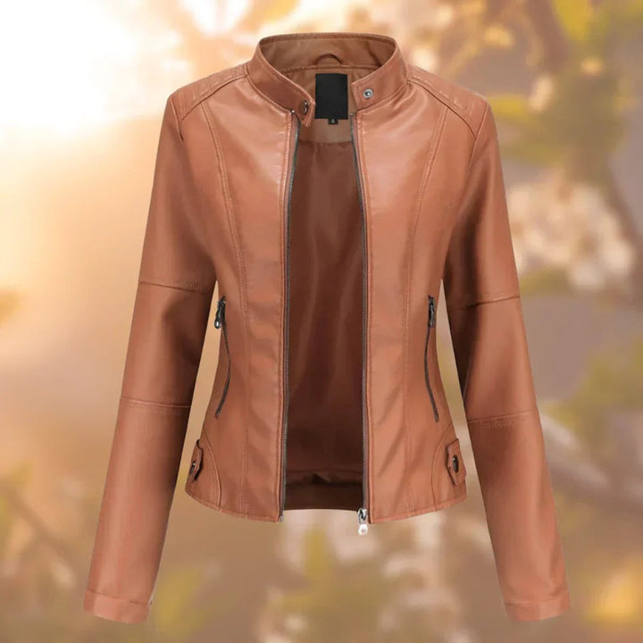 Marielle | Women's Slim-Fit Faux Leather Biker Jacket