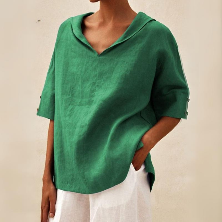 Women's v-neck linen top