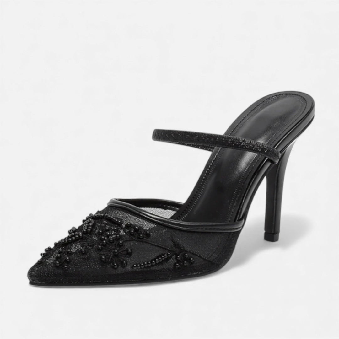 Women’s Embroidered Mesh Designer Heels
