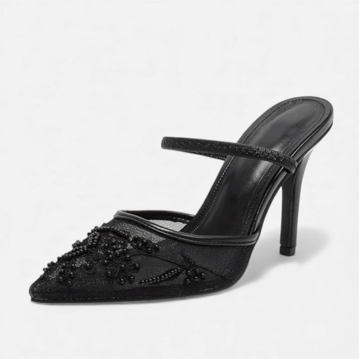 Women’s Embroidered Mesh Designer Heels
