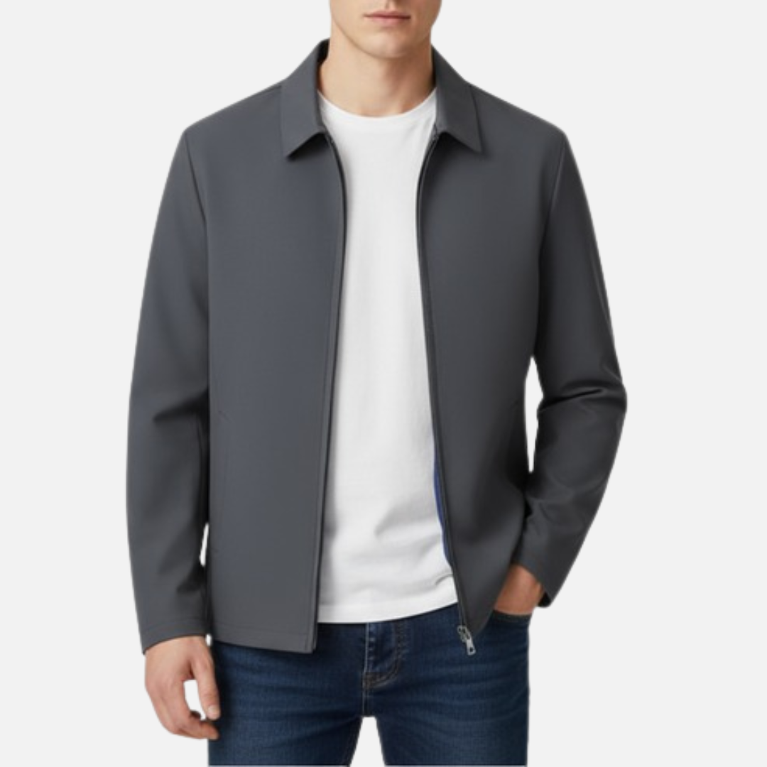 Alaric | Men's Structured Zip Front Bomber Jacket