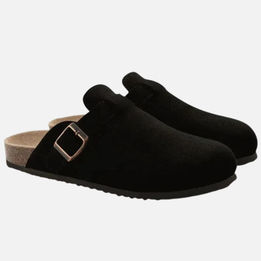 Henry | Men's Suede Buckle Strap Slip-On Clog