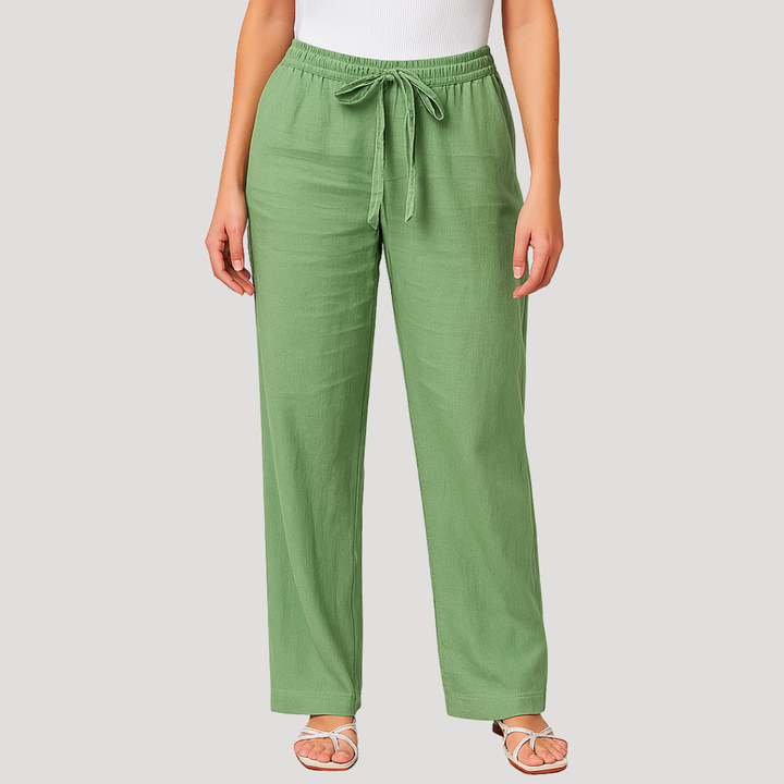 Fiona | Women's Elastic Waist Straight Fit Pant