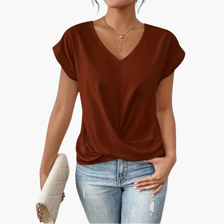 Casual heart-neckline everyday top for women | Clara -3