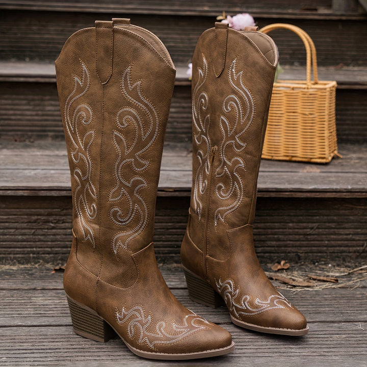 Marisela | Women's Embroidered Knee High Cowboy Boot