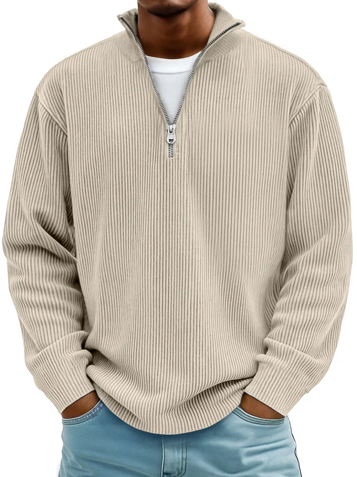 Davenor | Men's Ribbed Half Zip Pullover Sweater