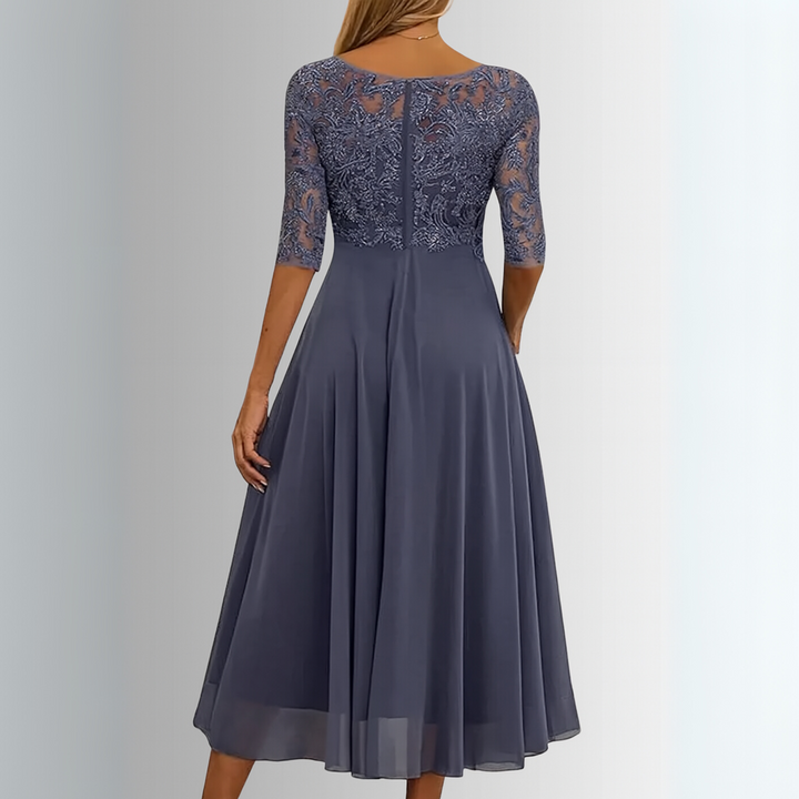 Fennora | Women's Lace Bodice Tiered Skirt Dress
