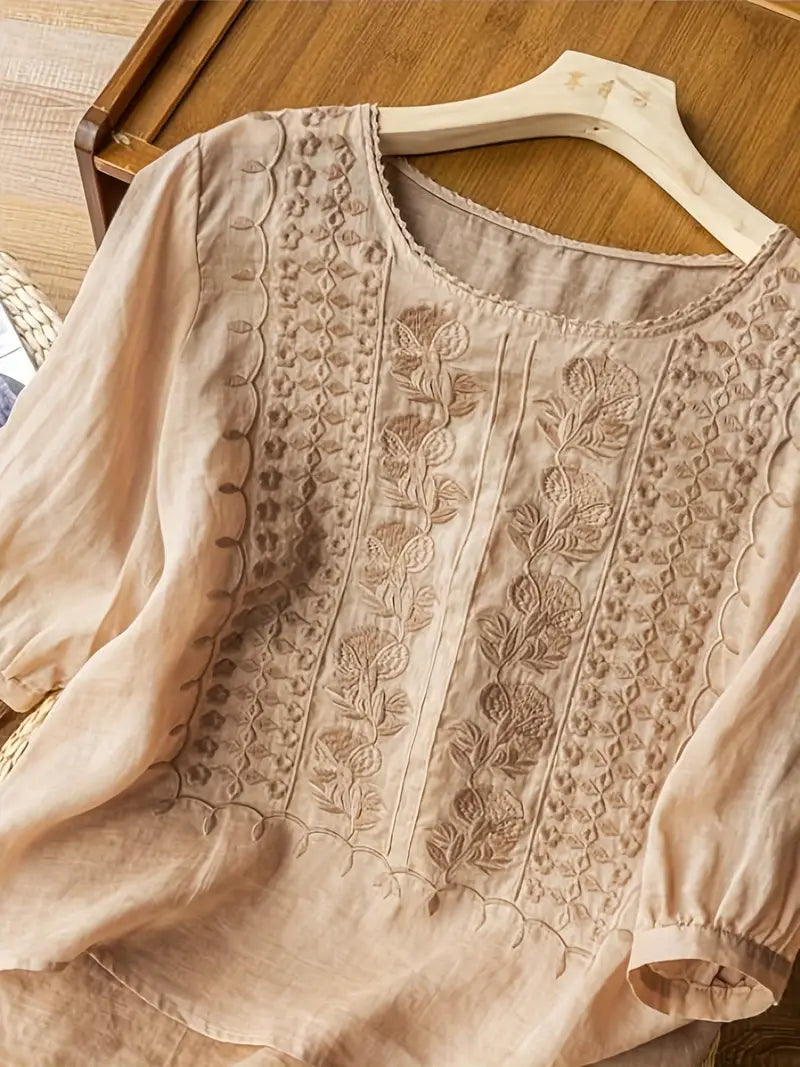 Isadora | Women's Embroidered Cotton Blouse
