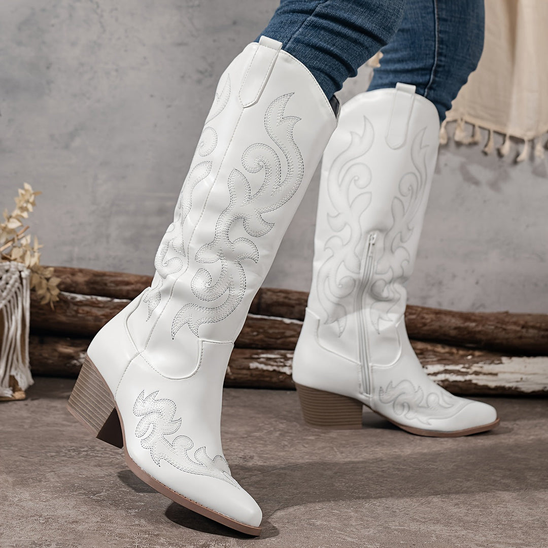 Marisela | Women's Embroidered Knee High Cowboy Boot