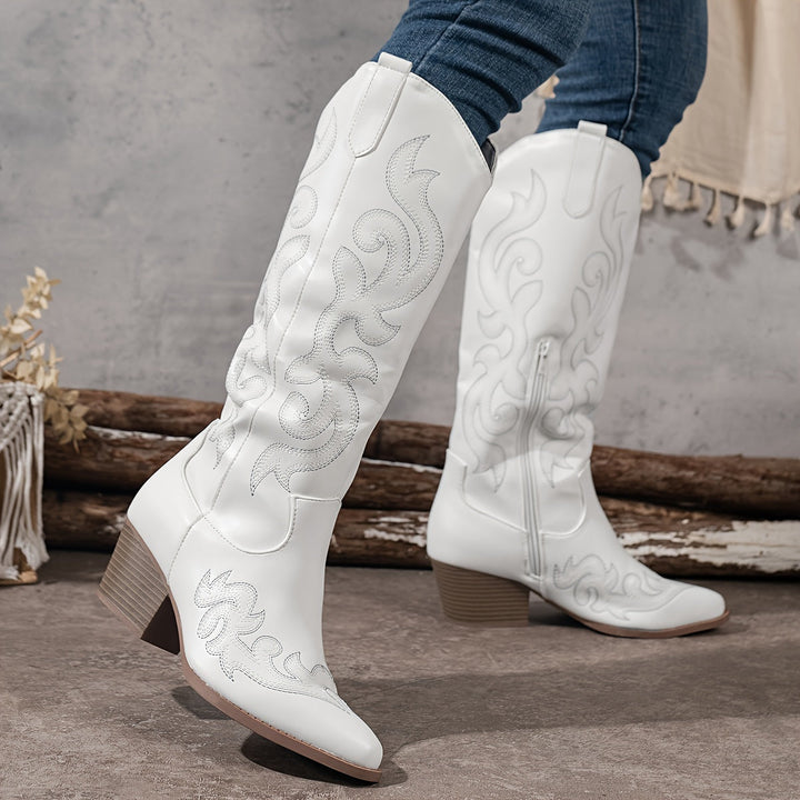 Marisela | Women's Embroidered Knee High Cowboy Boot